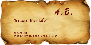 Anton Bartó névjegykártya